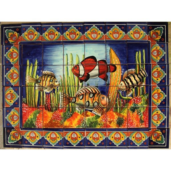 Mexican Talavera Mural Oceano 3